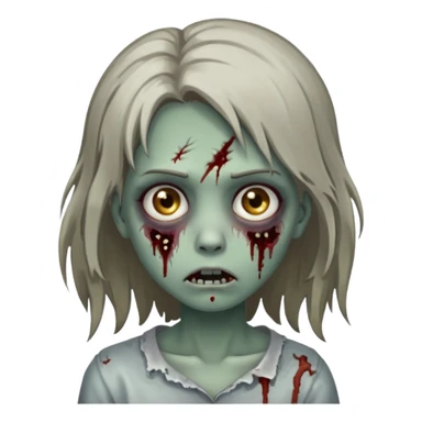 uma garota zumbi de cabelos médios perto sticker