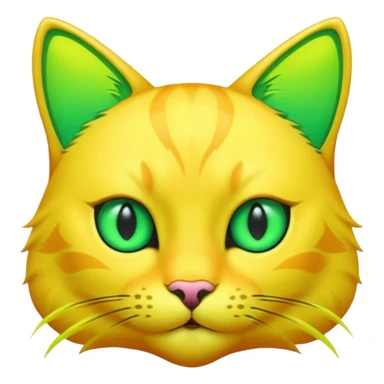 neon yellow cat sticker