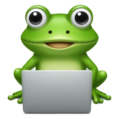Frog using computer  sticker
