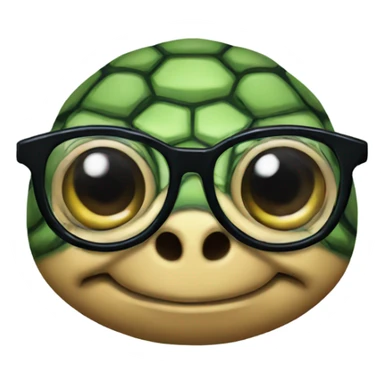 turtle with glasses  sticker