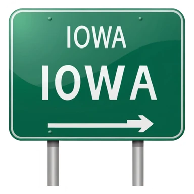 letrero de carretera que diga IOWA sticker