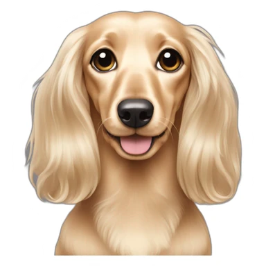 Cream Dachshund long haired sticker
