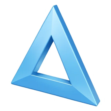 A Blue 3d triangle sticker