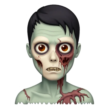 zoombie boy black hair sticker