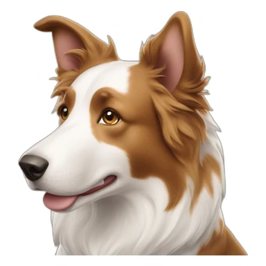 Border collie white with light brown spots and pointy ears sticker