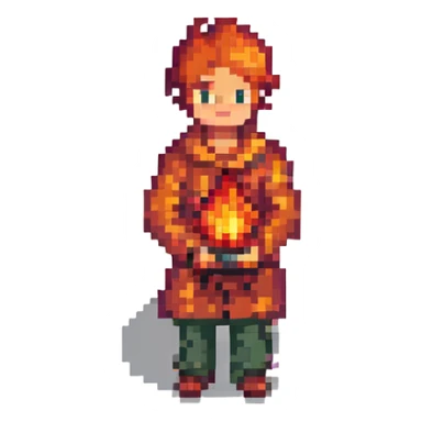 a boy and fire sticker