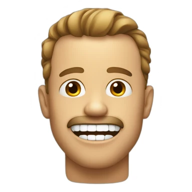 man funny face teeth on mouth sticker