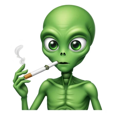 Alien smoking marihuana  sticker