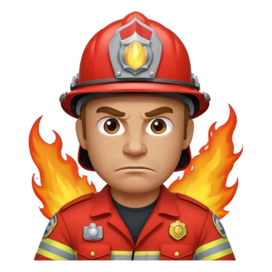 Angry fire captain with muscles sticker