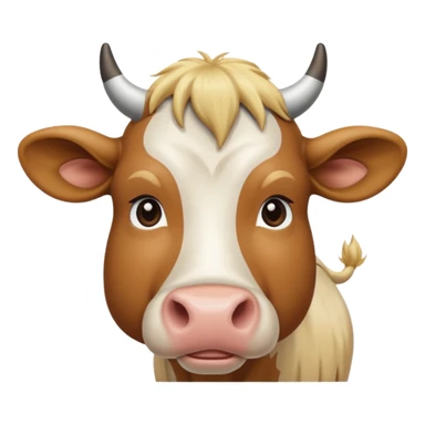 cow with long blonde hair sticker