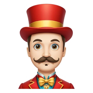 Vintage circus ringmaster with mustache sticker