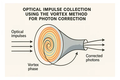  optical impulse collection using the vortex method for photon correction. textbook graphical representation sticker