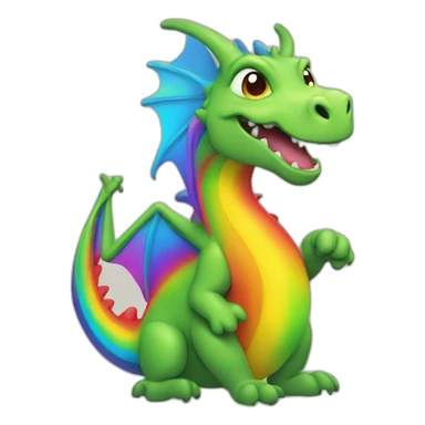 dragon farting rainbows sticker