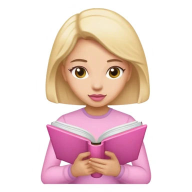 leitora mulher livro rosa sticker
