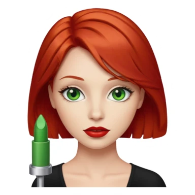 red hair with red lipstick  sticker