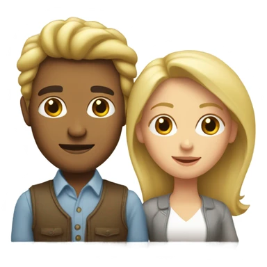 Mujer rubia con hombre moreno sticker