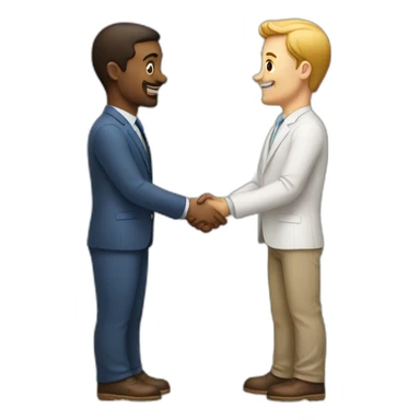 two different white guys shaking hands sticker