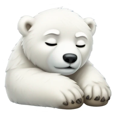 Sleepy polar bear cub sticker
