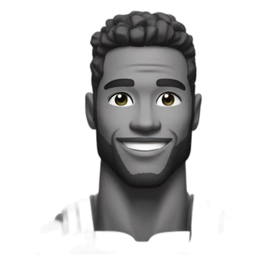 Giga Chad smiling black and white musculation meme a little from profile sticker
