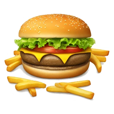 realistic looking burger and fries sticker