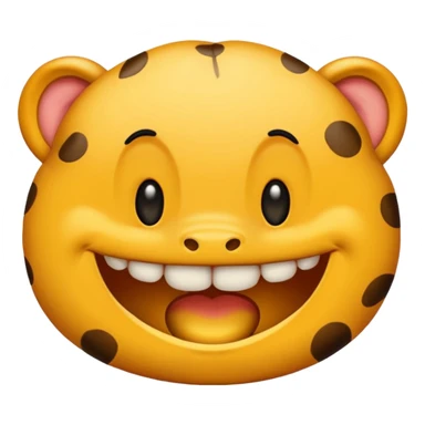 Emoji padrão de cor preto com aparelho dentário bragets com os dentes a mostra bem amarelo sticker