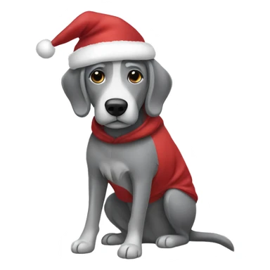 Grey dog with Christmas hoody  sticker