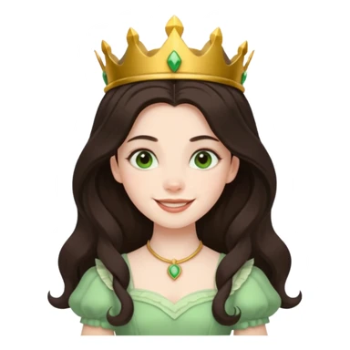 Princess Ozma from The Land of Oz with long dark brown hair, pale green outfit sticker