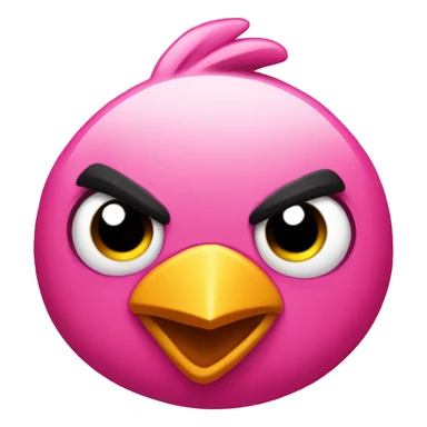 Pink angrybird in loe  sticker
