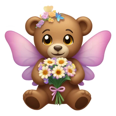 Teddy bear valentines fairy love  sticker
