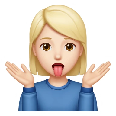 tongue out with hands to side sticker