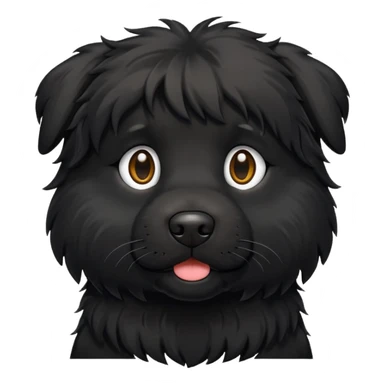 Shaggy black dog sticker