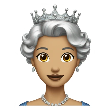 Regal lady crown vintage with black and silver hair sticker