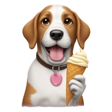 dog eating icecream sticker