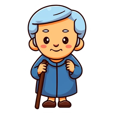 old woman cartoon sticker style sticker