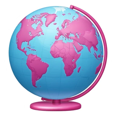 mix light pink dark pink and white girly globe with www under it.
It looks like an internet bar icon. sticker
