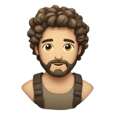 Gordo de rulos y barba candado sticker