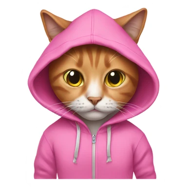 Cat wearing pink hoodie sticker