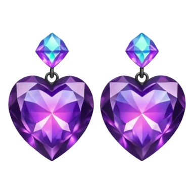 heart with a dark crystal earring sticker