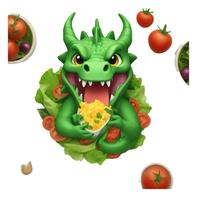 Dragon eating salad sticker