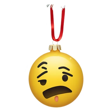 Hot face emoji on a bauble sticker