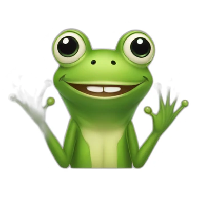 frog with manicure nails sticker