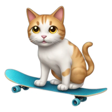 cat with skateboard sticker