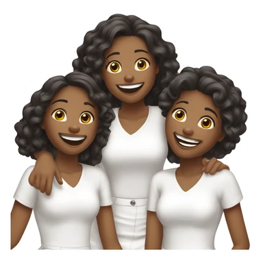 Three girl friends having fun cute WHITE sticker