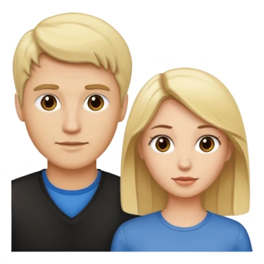 blonde man and brunette woman sticker
