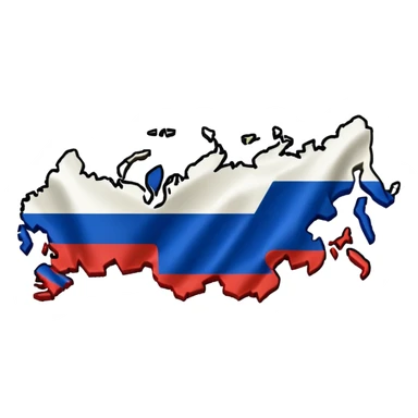 Map of Russia but flag in 3D sticker