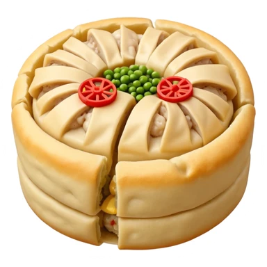 siu mai (a type of dim sum, just 1 cube of white color fish patty wrapped by yellow dough, leaving only the top part unwrapped, shape looks like short cylinder shape) sticker