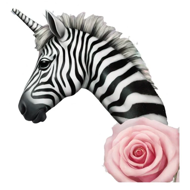 Zebra sparkling nebula unicorn Pegasus vintage collage roses sticker
