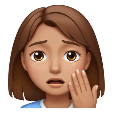 girl with brown hair sobbing so much sticker