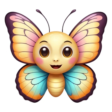 Cinematic Cheeky Butterfly Portrait Emoji, Head tilted dramatically with an exaggeratedly surprised expression, featuring a petite, vibrant body with wide, comically expressive eyes full of playful mischief and animated, fluttering wings, Simplified yet hilariously expressive features, highly detailed, glowing with a slightly sassy pastel glow, high shine, dramatic yet playful, stylized with an air of cheeky garden mischief, soft glowing outline, capturing the essence of a meme-worthy butterfly that looks ready to flutter its way into viral fame! sticker