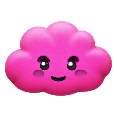 neon pink glittery cloud sticker